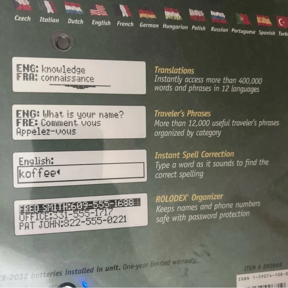 Franklin TG-450 12 Language Translator Carry Case Handheld Portable Electronic - Picture 5 of 5